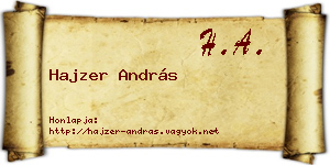 Hajzer András névjegykártya